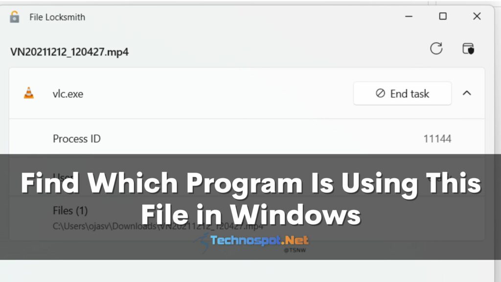 Find Which Program Is Using This File in Windows