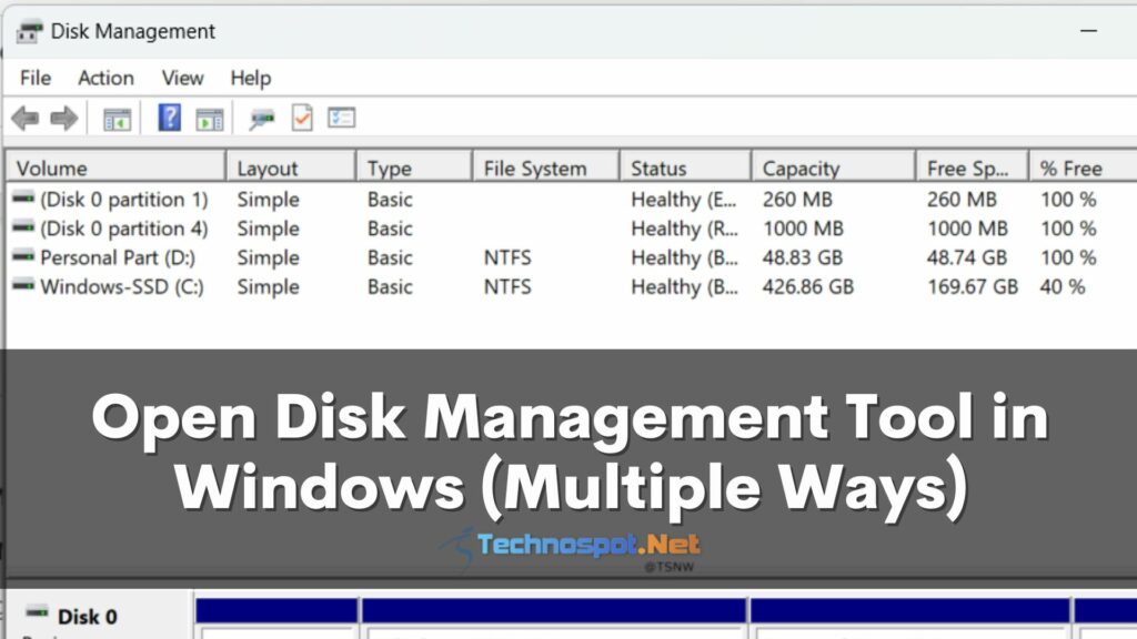Open Disk Management Tool in Windows (Multiple Ways)