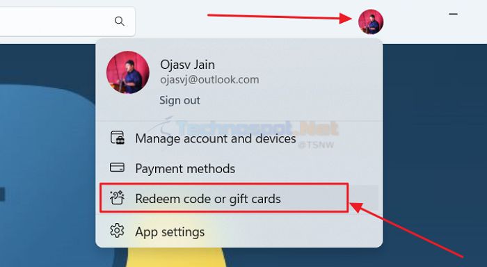 Redeeming Code And Gift Cards On Microsoft Store