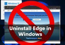 Uninstall Microsoft Edge from Windows