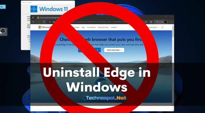 Uninstall Microsoft Edge from Windows