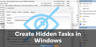 Create Hidden Tasks in Windows