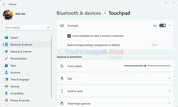 Disable Touchpad when connected to mouse Windows