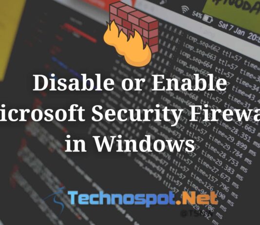 How to Disable or Enable Microsoft Security Firewall in Windows