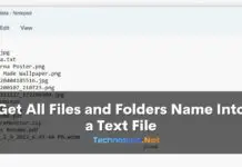 Get All Files and Folders Name Into a Text File