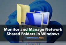 Monitor and Manage Network Shared Folders in Windows
