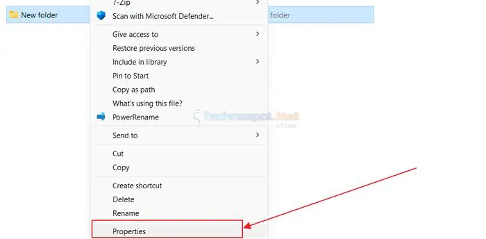 Opening Folder Properties In Windows