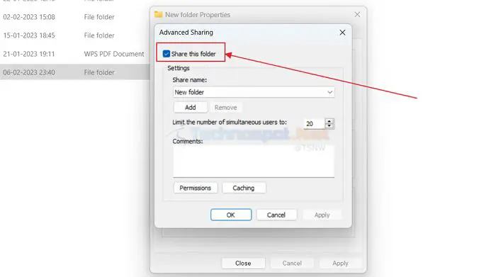 Turning off folder sharing in Windows