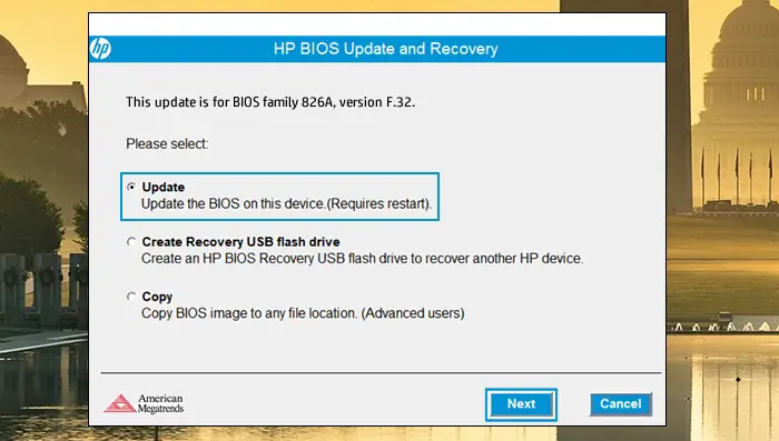 Update HP Firmware or BIOS