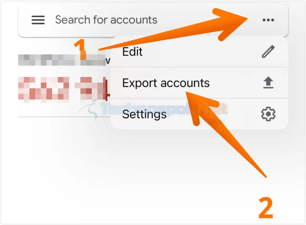 Export Accounts in Google Authenticator App