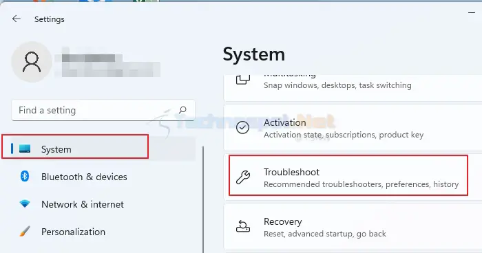 From Windows Settings Choose Troubleshoot