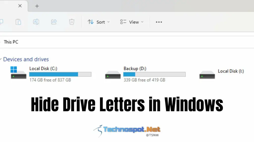 Hide Drive Letters in Windows