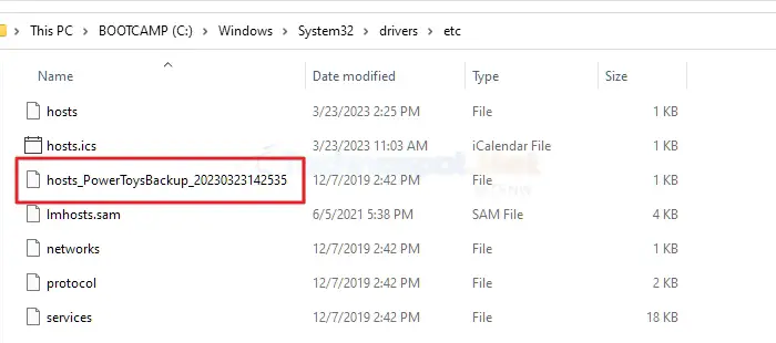 Hosts File Backup