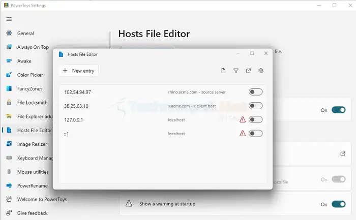 Hosts File View Entries