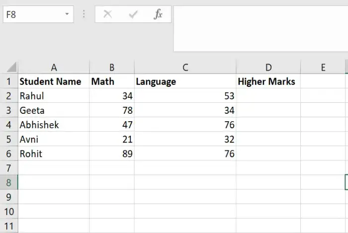 If Statement Example Sheet To Compare Cells