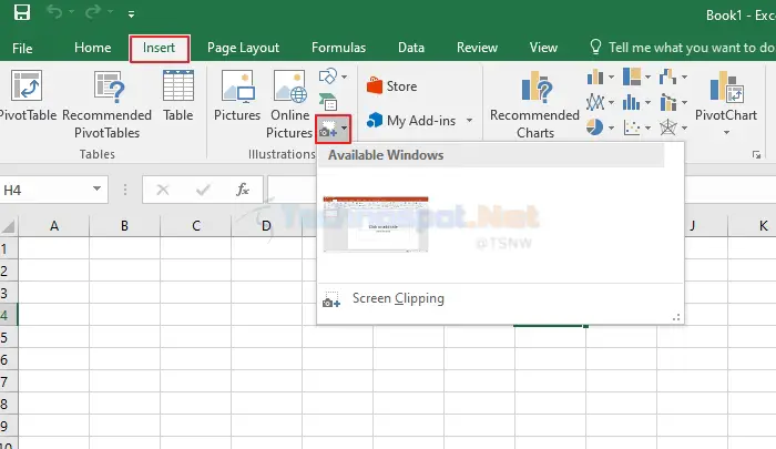 Take Screenshots via Excel