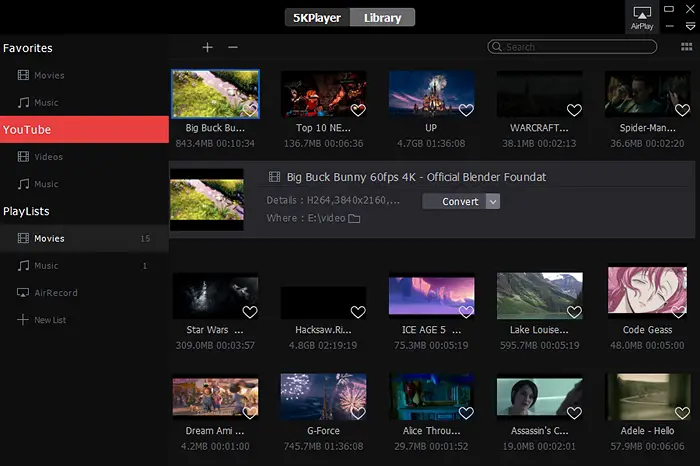 5KPlayer Best 4K Video Players for Windows and Mac