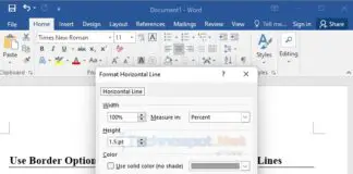 Create Lines Microsoft Word
