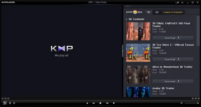 KMPlayer Best 4K Video Players for Windows and Mac