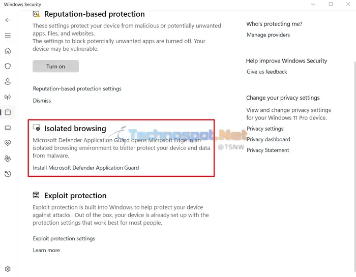 Microsoft defender application guard isolated browsing