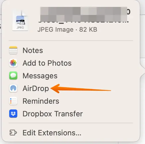 Open AirDrop Settings in Mac