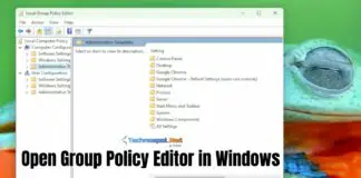 Open Group Policy Editor in Windows