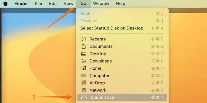 Open iCloud Drive in Mac