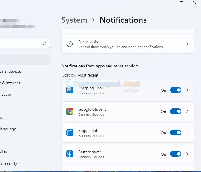 Choose Applications Not Playing Notification Sounds On your PC