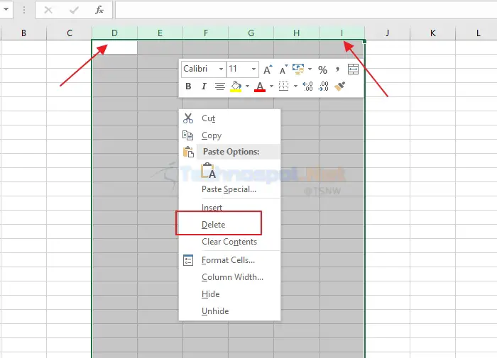 Delete Unused Columns From Excel