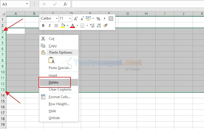 Delete Unused Rows From Excel