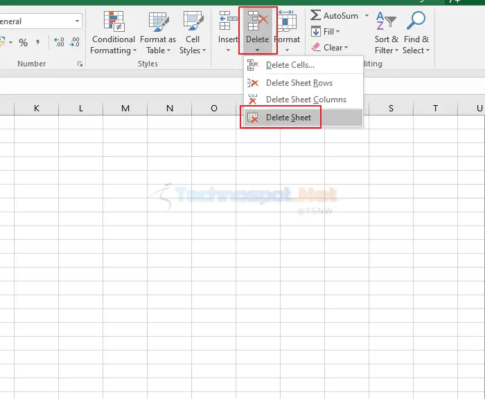 Delete a Worksheet On Excel