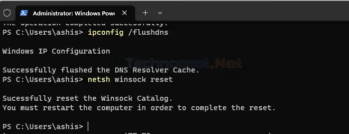 Flush DNS cache
