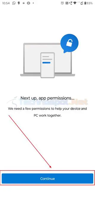 App permissions for Link to windows app on android