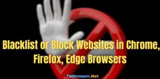 Blacklist or Block Websites in Chrome Firefox Edge Browsers