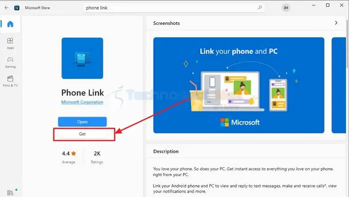 Download Microsoft Phone Link From Microsoft Storre