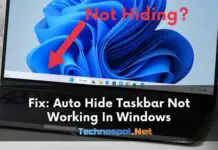 Fix Auto Hide Taskbar Not Working In Windows