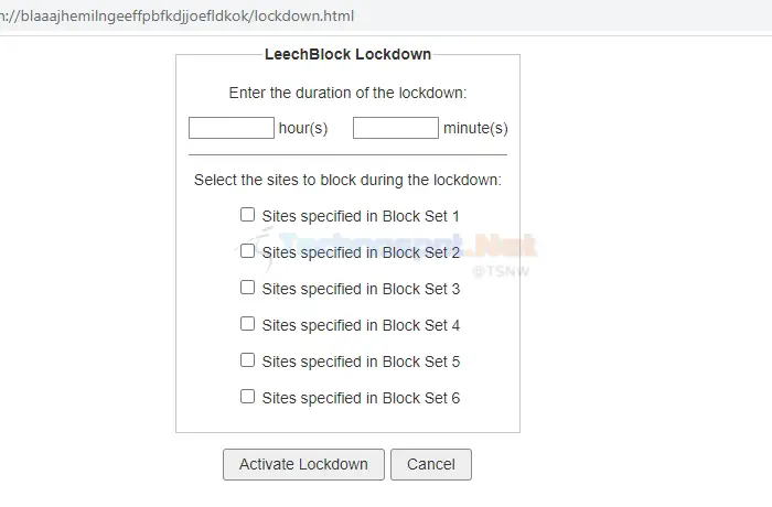 LeechBlock Lockdown