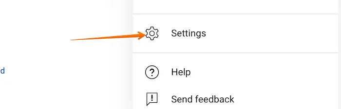 Open Settings in YouTube Account