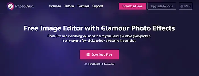 PhotoDiva Free Glamour Effects Tool for your Photos