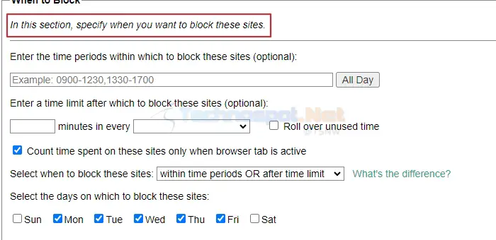 When Do You Want to Block Websites in LeechBlock