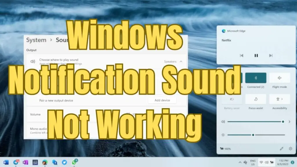 Windows Notification Sound Not Working
