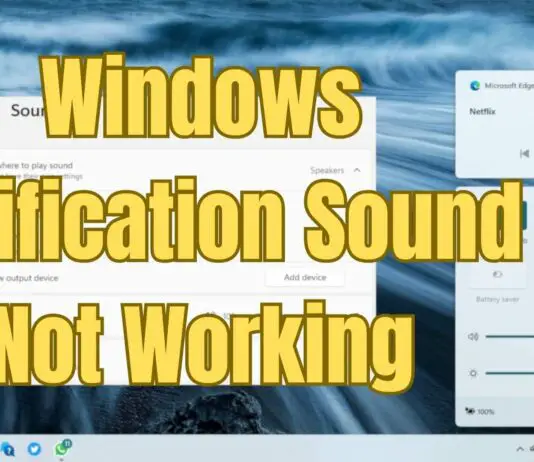 Windows Notification Sound Not Working