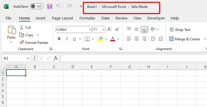 Open Excel in Safe Mode