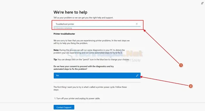 Printer Troubleshooter In Get Help App For Windows