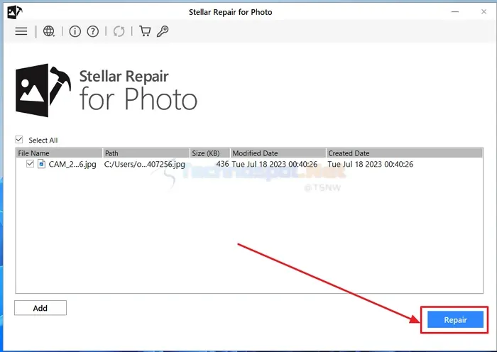 Repairing Photos In Stellar Repair For Photo