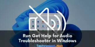Run Get Help for Audio Troubleshooter in Windows