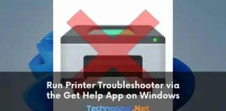 Run Printer Troubleshooter via the Get Help App on Windows