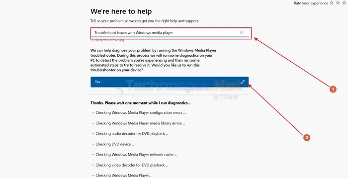 Troubleshoot Windows Media Player In Get Help app