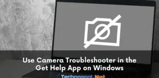 Use Camera Troubleshooter in the Get Help App on Windows