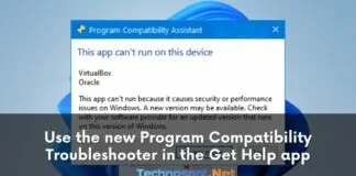 Use the new Program Compatibility Troubleshooter in the Get Help app